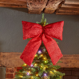 Three Kings Red Glitter Padded Bow