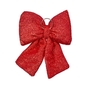 Three Kings Red Glitter Padded Bow