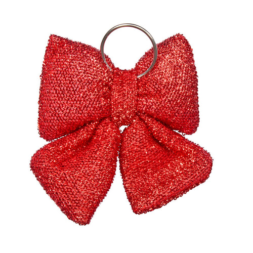 Three Kings Red Glitter Padded Bow