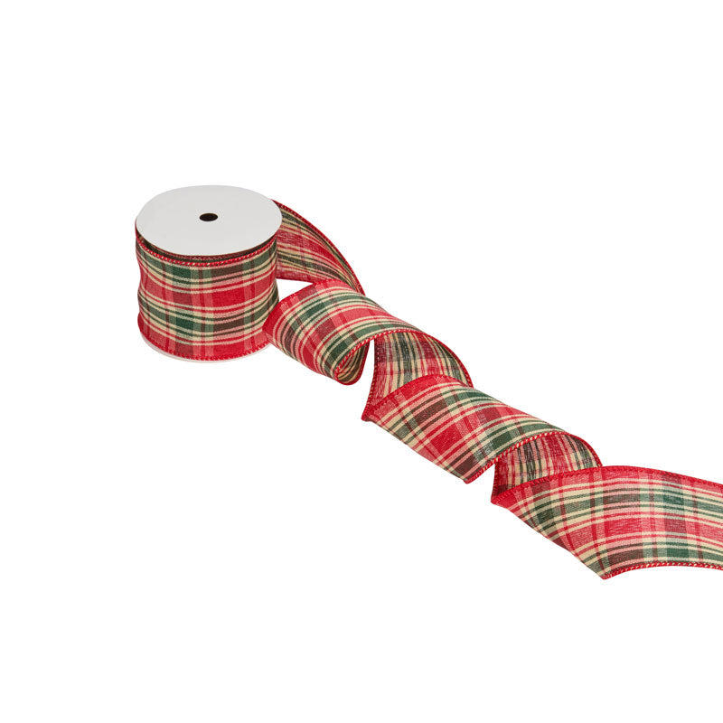Three Kings Checked Premium Wired Ribbon (3m)