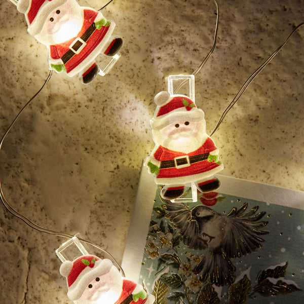 Three Kings Santa ClipCard String Lights (Set of 10)