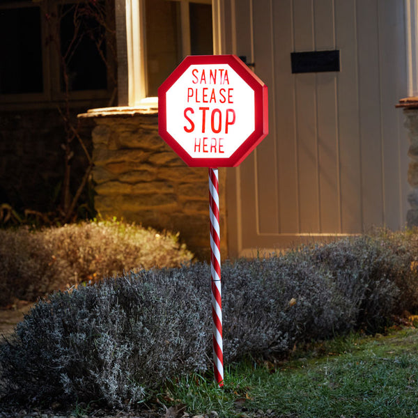 Three Kings Santa Stop Here Stake Light