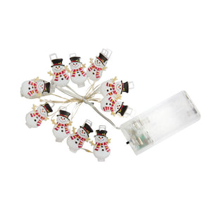 Three Kings Snowman ClipCard String Lights (Set of 10)