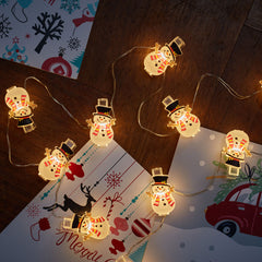Three Kings Snowman ClipCard String Lights (Set of 10)