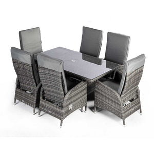 Supremo Tivoli 6 Seat Reclining Dining Set with Rectangular Table