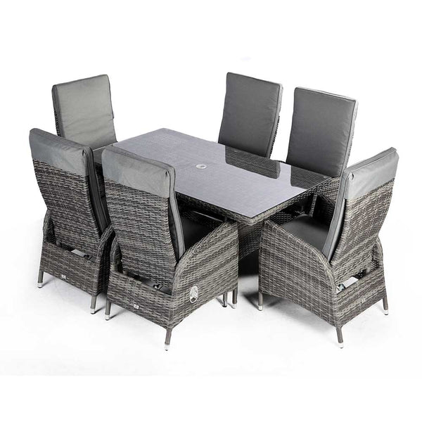 Supremo Tivoli 6 Seat Reclining Dining Set with Rectangular Table