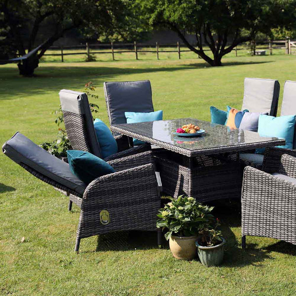 Supremo Tivoli 6 Seat Reclining Dining Set with Rectangular Table