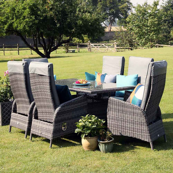 Supremo Tivoli 6 Seat Reclining Dining Set with Rectangular Table