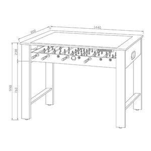 Dimensions for Hartman Toca Bar Football Table