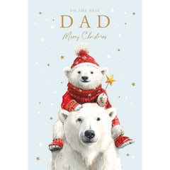 Tracks Dad Polar Bear Christmas Card
