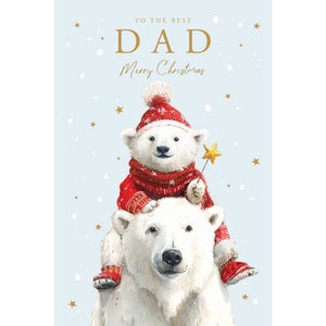 Tracks Dad Polar Bear Christmas Card