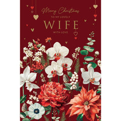Tracks Wife Flowers Christmas Card