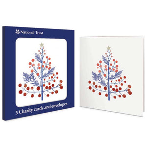 National Trust Tree Of Leaves & Berries Charity Christmas Cards (Pack of 5)