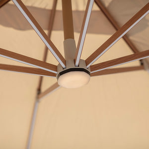 Bramblecrest Truro 3 x 3m Square Cantilever Wood Effect Parasol in Sand LED