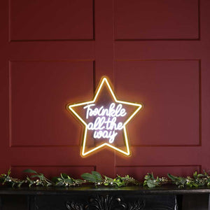 Festive Twinkle All Day Star Neon Sign