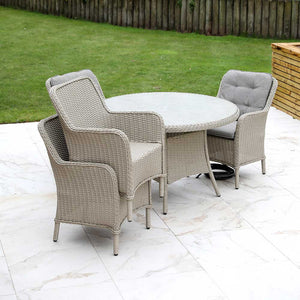 Orchard Life Victoria 4 Seat Dining Set with stackable dining chairs