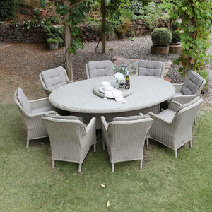 Orchard Life Victoria 8 Seat Dining Set with Oval Table & Lazy Susan