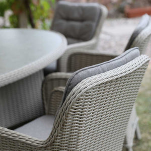 Orchard Life Victoria 8 Seat Dining Set with Oval Table, Lazy Susan, 3.5m Parasol & Base