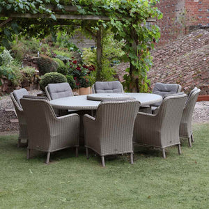 Orchard Life Victoria 8 Seat Dining Set with Oval Table & Lazy Susan