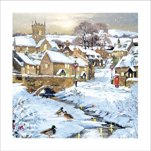 Winter Village Stream Christmas Cards (Pack of 10)