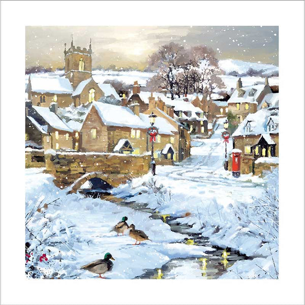 Winter Village Stream Christmas Cards (Pack of 10)