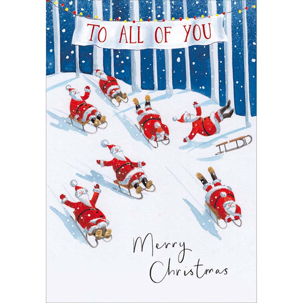 Woodmansterne All Of You Santa Sleigh Race Christmas Card