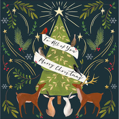 Woodmansterne All Of You Woodland Meeting Christmas Card