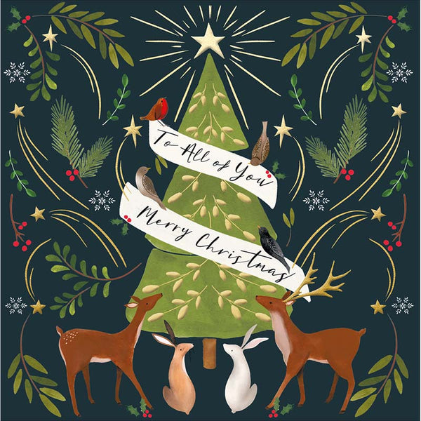 Woodmansterne All Of You Woodland Meeting Christmas Card