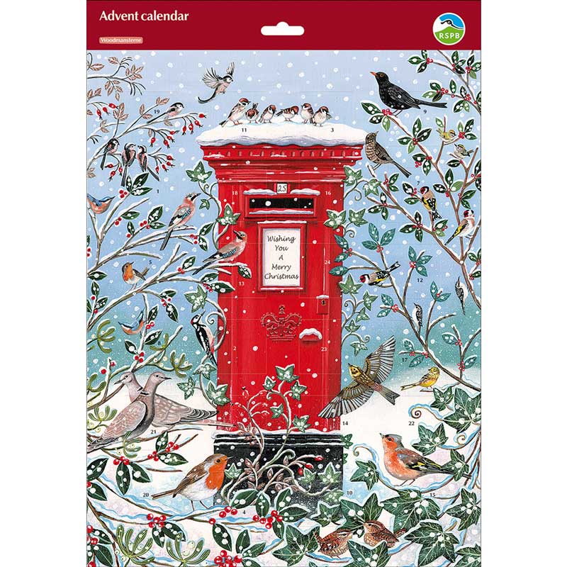 Woodmansterne Bird Postbox Meeting Paper Advent Calendar