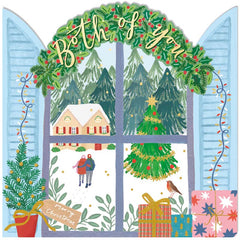Woodmansterne Both Of You Couple In Snow Christmas Card