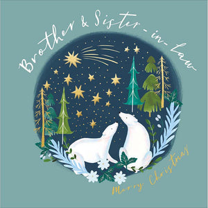 Woodmansterne Brother & Sister-In-Law Polar Bear Christmas Card
