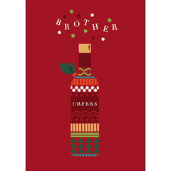 Woodmansterne Brother Wine Bottle Christmas Card