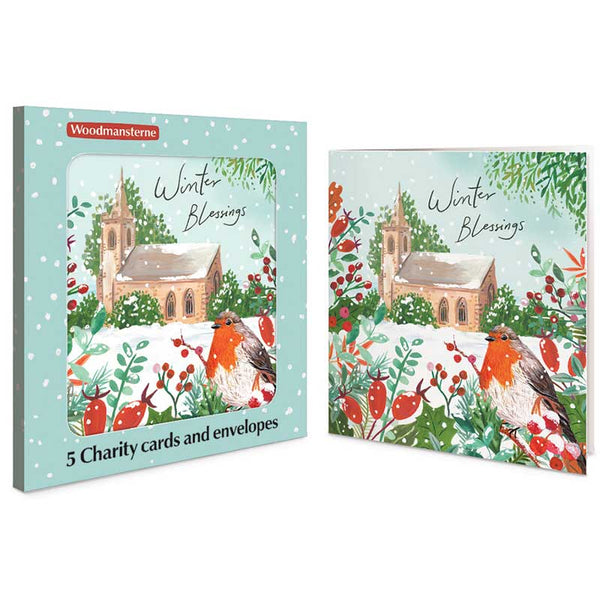 Woodmansterne Christmas Blessings Charity Christmas Cards (Pack of 5)