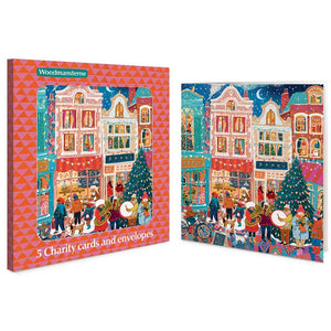 Woodmansterne Christmas Market Charity Christmas Cards (Pack of 5)