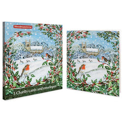 Woodmansterne Church & Robins Charity Christmas Cards (Pack of 5)