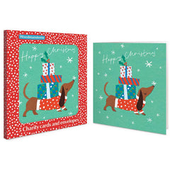 Woodmansterne Dachshund With Presents Charity Christmas Cards (Pack of 5)
