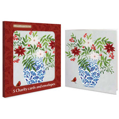 Woodmansterne Festive Florals & Robin Charity Christmas Cards (Pack of 5)