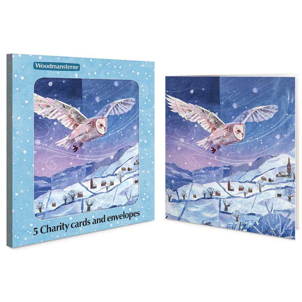 Woodmansterne Flying Owl Charity Christmas Cards (Pack of 5)