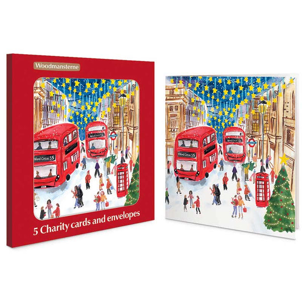 Woodmansterne London Buses Charity Christmas Cards (Pack of 5)