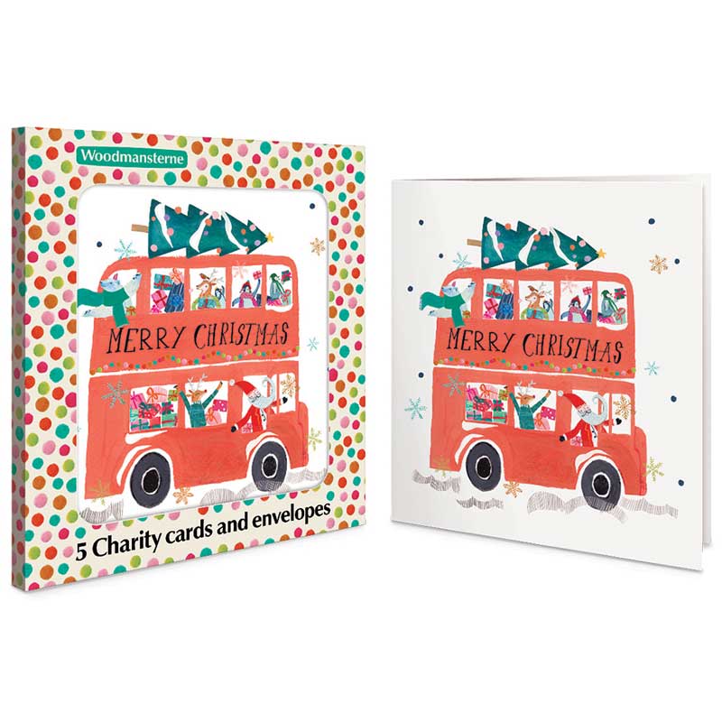Woodmansterne Red Bus Charity Christmas Cards (Pack of 5)