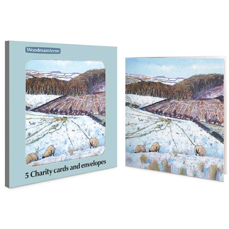 Woodmansterne Sheep In Snowy Field Charity Christmas Cards (Pack of 5)