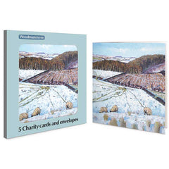Woodmansterne Sheep In Snowy Field Charity Christmas Cards (Pack of 5)