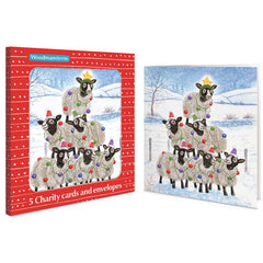 Woodmansterne Sparkling Sheep Charity Christmas Cards (Pack of 5)