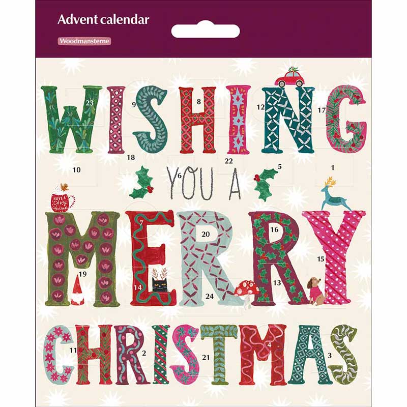 Woodmansterne Christmas Text Paper Advent Calendar