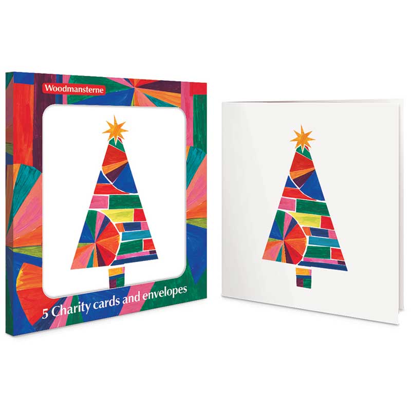 Woodmansterne Colour Block Tree Christmas Cards (Pack of 5)