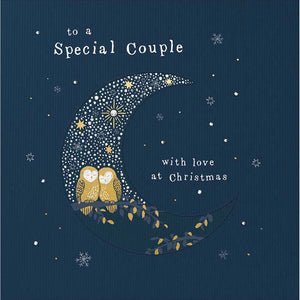 Woodmansterne Couple Crescent Moon Christmas Card