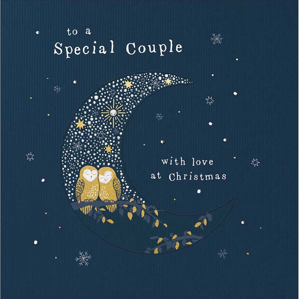 Woodmansterne Couple Crescent Moon Christmas Card