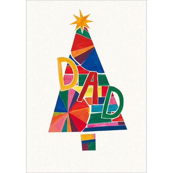 Woodmansterne Dad Colour Block Tree Christmas Card