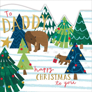Woodmansterne Daddy Bears & Mountains Christmas Card