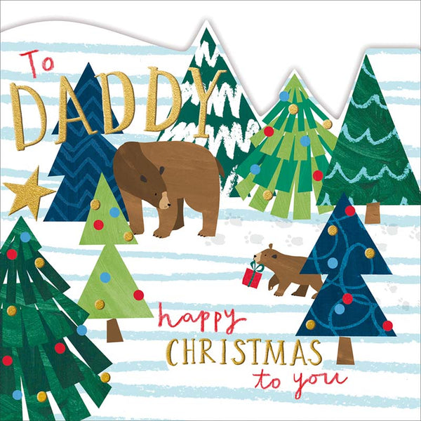 Woodmansterne Daddy Bears & Mountains Christmas Card